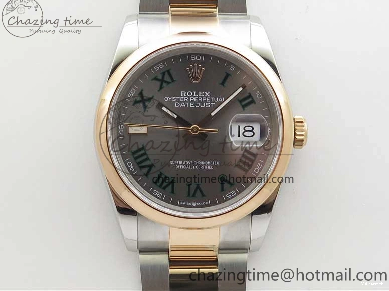 RG BP Best Dial Maker Edition 1:1 Gray Oyster on DateJust SS Roman Bracelet 126201 36 0224